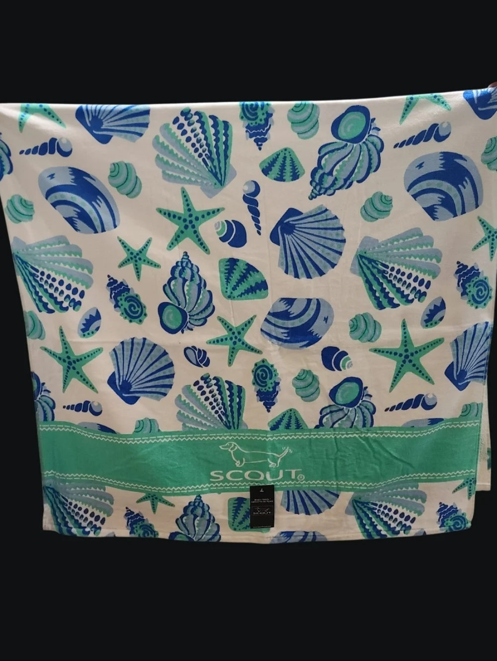 SCOUT Brand Pool BEACH TOWEL Blanket Bath Sheet Seashell Ocean Beach Seashore